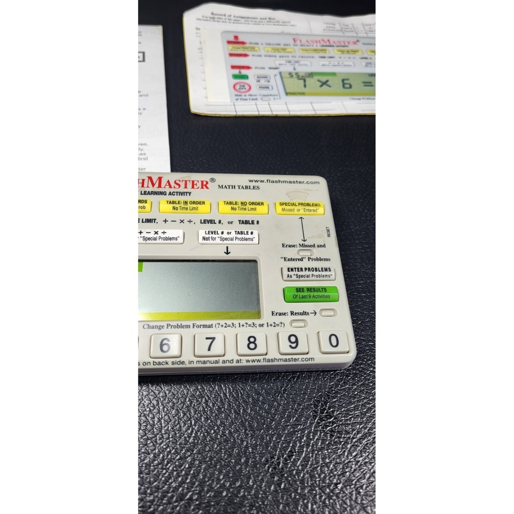 Flash Master Math Tables Electronic Learning Tool Model MT1A Tested Working - Picture 4 of 8